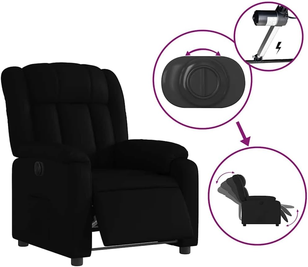 Elektrisch Verstelbare Fauteuil – Relaxfauteuil – Tv Fauteuil – Sta Op Stoel – Lounge Stoel – Kunstleer Zwart – Elektrische Verstelling – Comfortabele Vulling