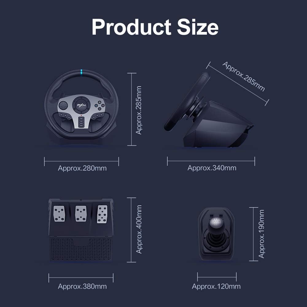 Racestuur – Game Stuur – Simulatie Stuur – Racing Wheel – Race Game Accessoire – 270°/900° Omschakelbaar – Vibratie Feedback Met Tool App