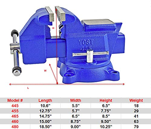 Yost Tools 445 Bank Vise, Blauw, 4,5 Inch