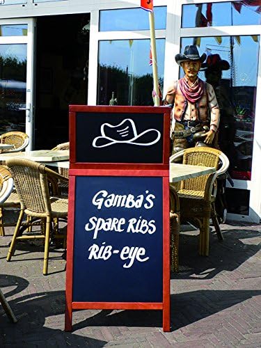 Securit 55 x 120cm Gelakte afwerking Duplo Top Krijtbord Uitbreiding - Mahonie