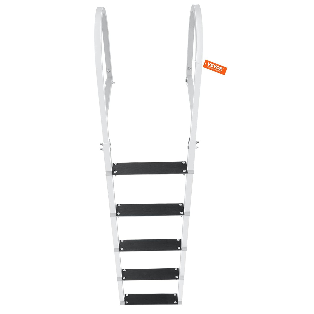VEVOR Dockladder 5 afneembare treden, 227 kg draagkracht, pontonbootladder van aluminiumlegering met 8 cm brede trede en antislip rubberen mat, voor het instappen in schepen/meren/zwembaden/zeeën