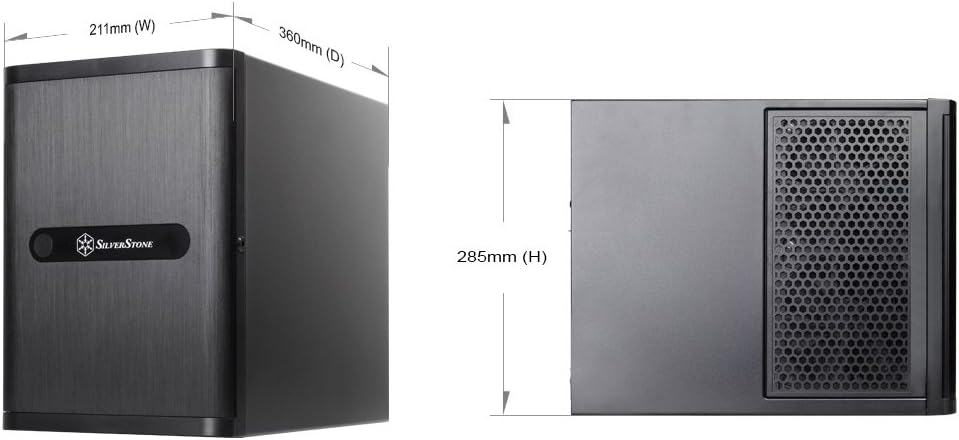 SilverStone 71062 SST-DS380 - Case Storage Mini-ITX computerbehuizing met voordeur, 8x 3,5" HDD hot-swap sleuven, zwart