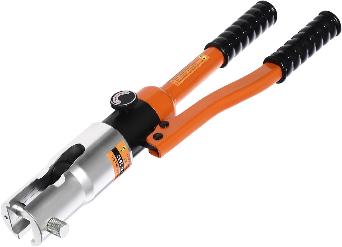 OUKANING Hydraulic Crimping Tool 10T with 360° Rotating Head and Interchangeable Shapes (TH/U/V/M Series), for Aluminium Plastic, PEX, Copper Tubes, Ergonomic, Oilproof (TH16, TH20, TH26, TH32) - QUORE