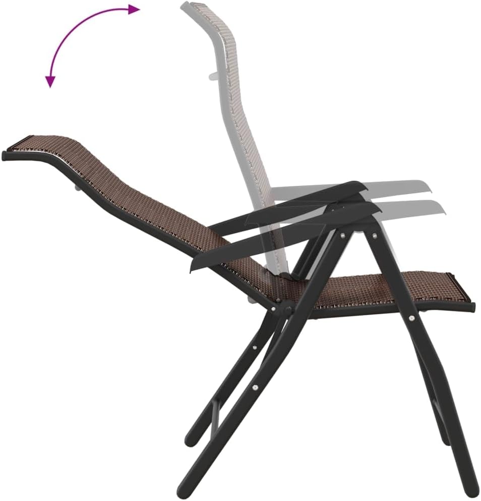 Folding Garden Chairs Set of 8 Brown Synthetic Rattan, Garden Chair, Outdoor Patio Chairs, Patio Chairs - 3270611 - QUORE