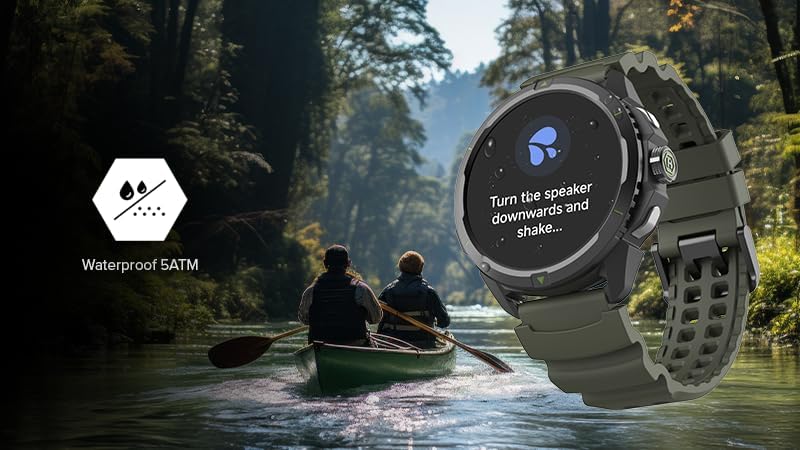 Hammer Watch 2 Military Edition, GPS, AMOLED Gorilla-glas 1,5 inch, grote 530 mAh batterij, tot 15 dagen gebruik met één lading, 5 ATM-weerstand, SOS-knop, LED-zaklamp, groen, 1.5 zoll, Tactisch