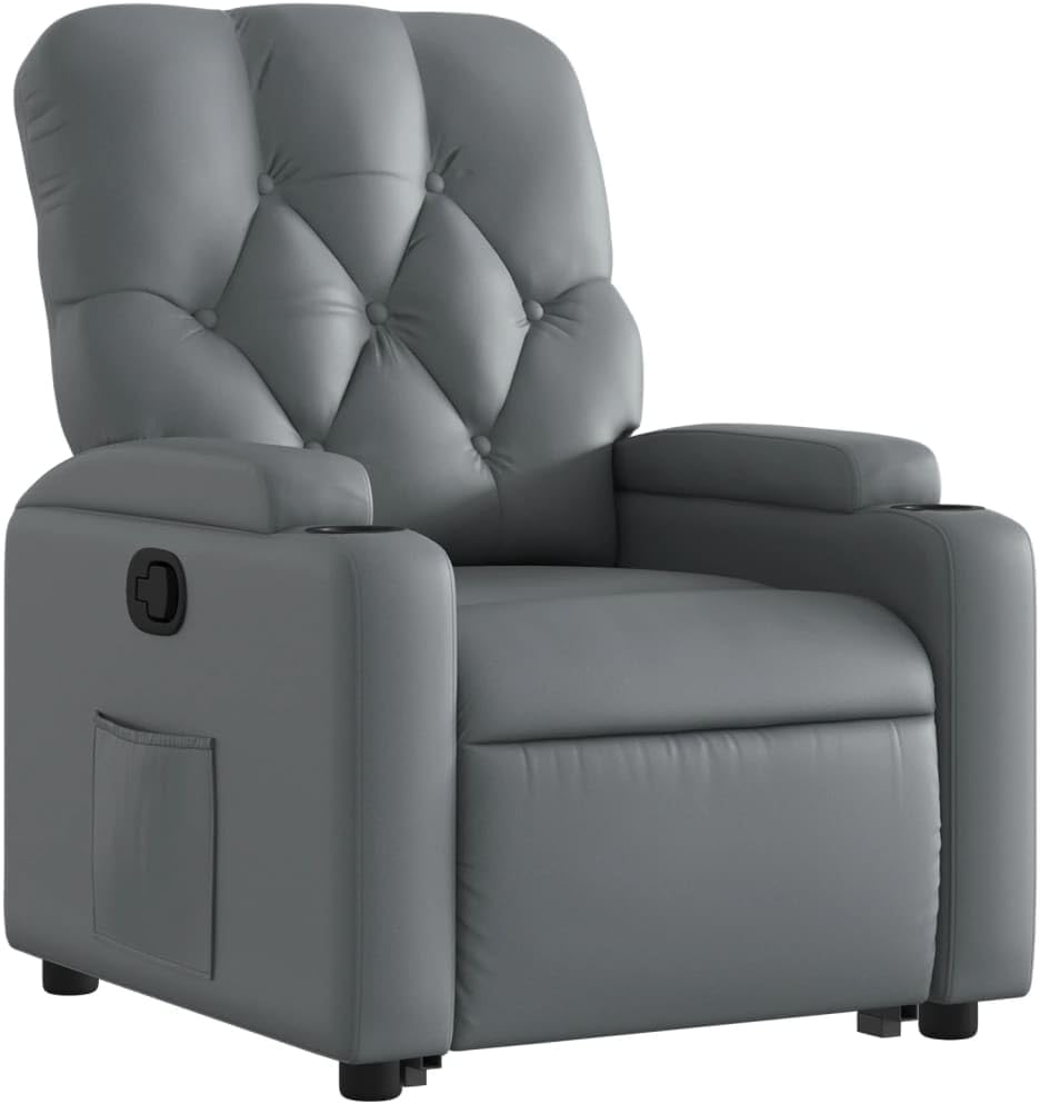 Relaxfauteuil – Elektrische Liftstoel – Verstelbare Fauteuil – Relaxstoel – Loungestoel – Automatische Liftfunctie – Hoogwaardig Kunstleer – Grijs