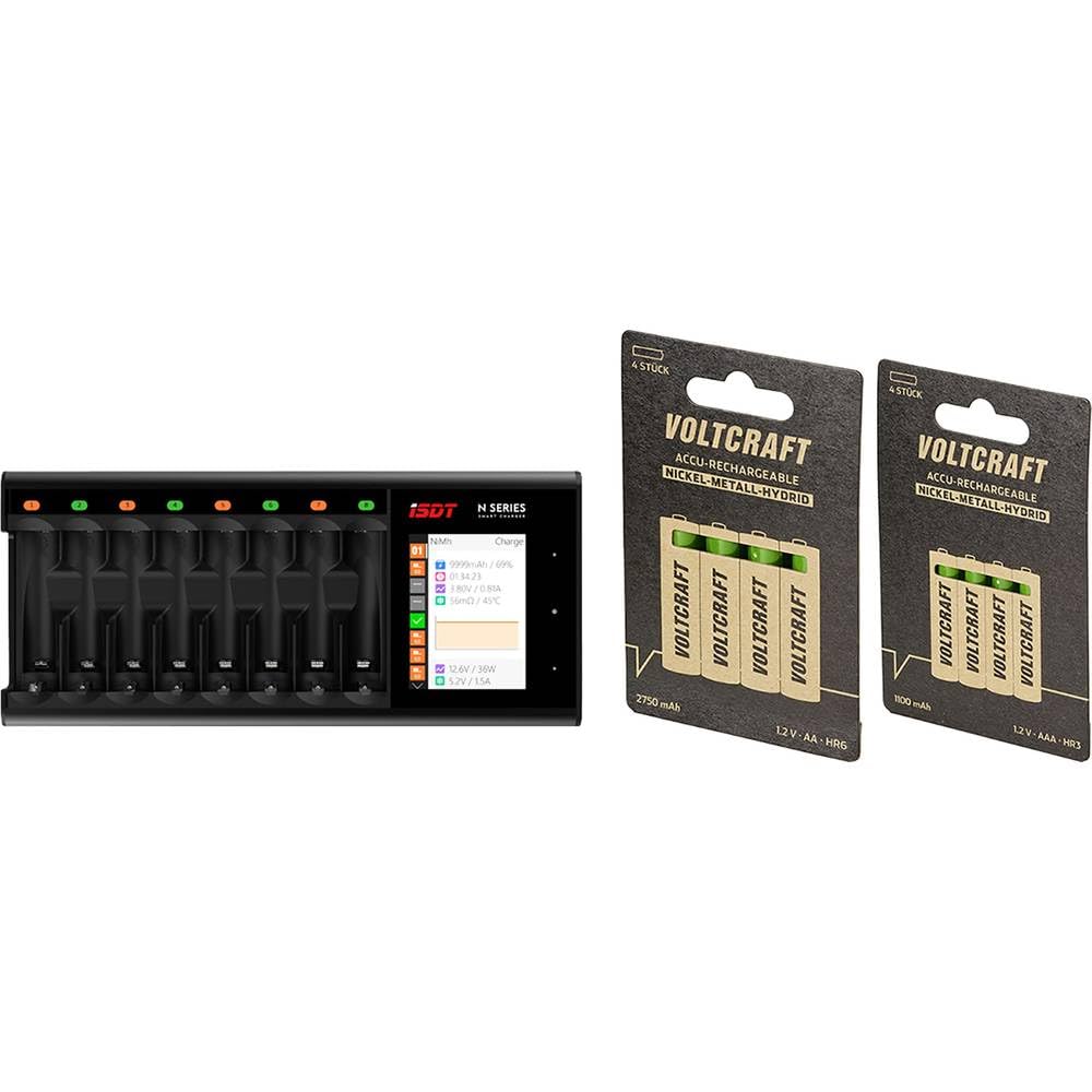 ISDT N8 + HR03 SE + HR6 SE oplader met ronde cellen NiMH, NiCd, NiZn, LiIon, LiHV, LiFePO Mignon (AA), Micro (AAA), 14500,