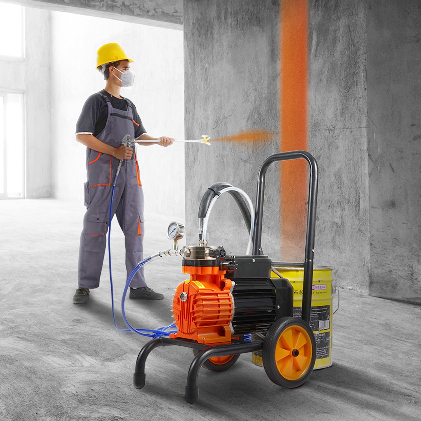 Airless Verfspuit – Verfspuitapparaat – Spuitmachine – Verfspuitwagen – Verfspuitpistool – 900W Motor – Zelfaanzuigend