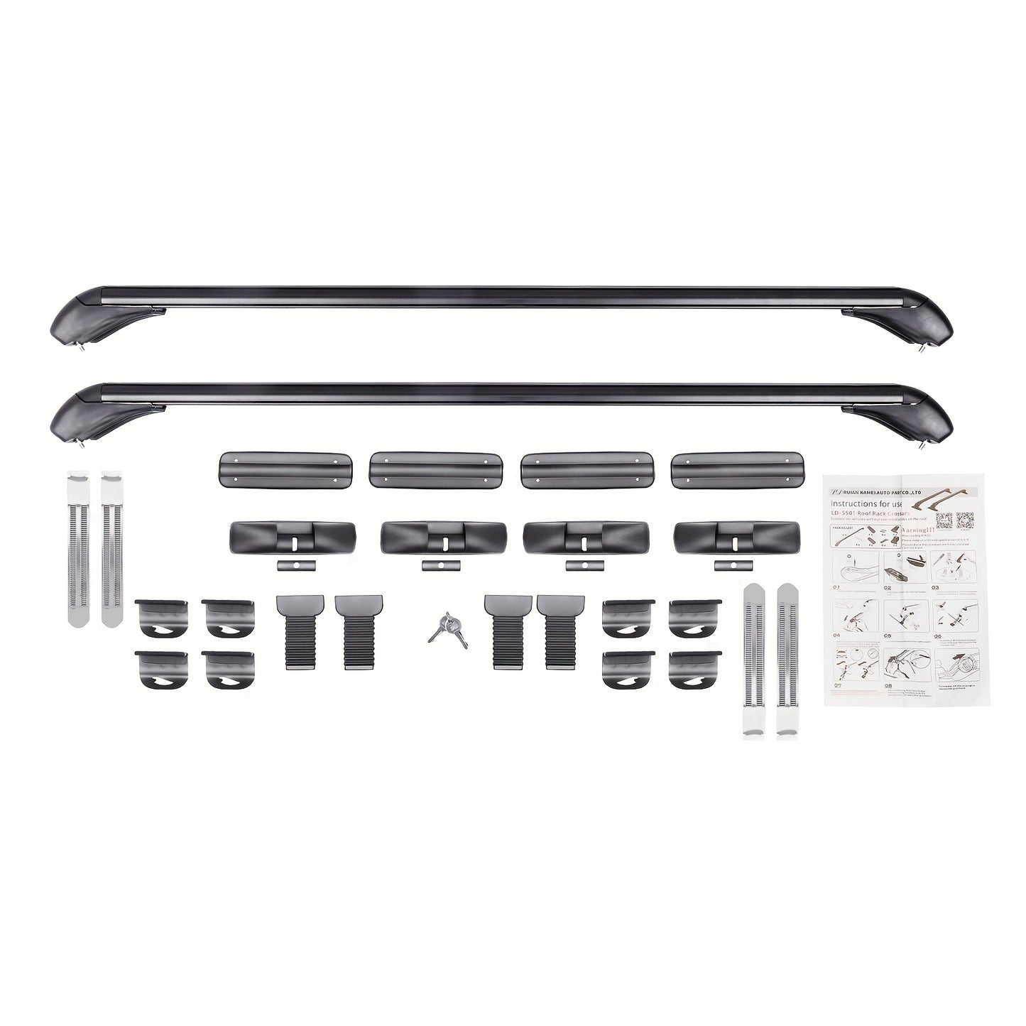 Dakdrager Auto – Dakkoffer Dragers – Dakrekken – Roof Bars – Crossbars – Zwaar Aluminium – No-Drill Installatie – 330 kg Draagvermogen – Zwart Aerodynamisch
