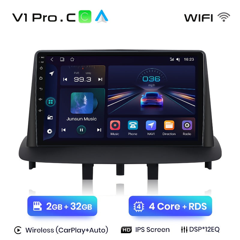 2 Din Car Multimedia Speler – Auto Radio – Navigatiesysteem – Touchscreen – WiFi – 9 Inch IPS Scherm – Android Auto Ondersteuning – Ingebouwde DSP Geluidsverwerking