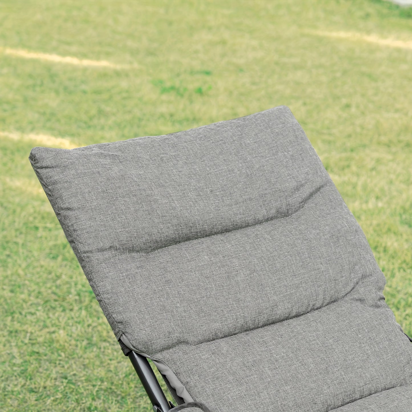 Opvouwbare Stoel – Klapstoel – Zitstoel – Binnenstoel – Relaxstoel – Verwijderbaar Kussen – Stevig Stalen Frame – Grijs – 66x94x79 cm