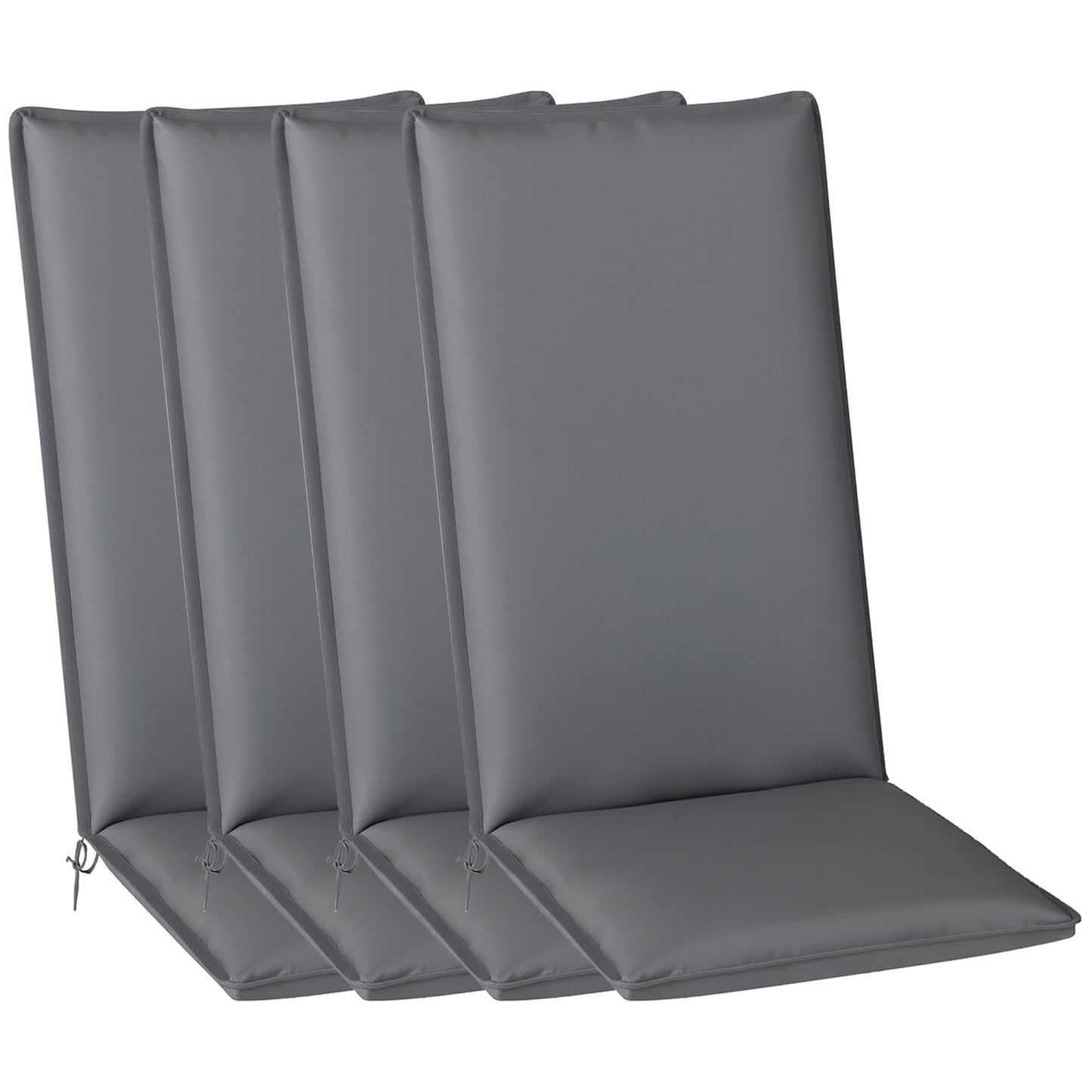 Tuinkussen – Tuinstoelkussen – Zitkussen – Bankkussen – Loungekussen – Hoge Rug – Polyester Met UPF50+ – 124x50x5 cm – Grijs