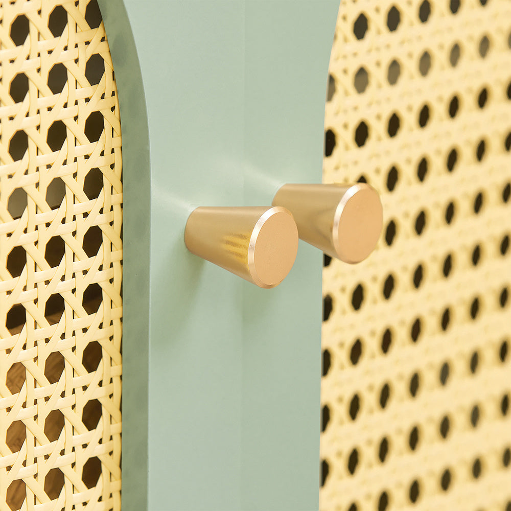 Schoenenkastje – Schoenenbank – Schoenenopberger – Schoenenrek – Schoenmeubel – 3 Lades en Geventileerde Mesh Deuren – Comfortabel Zitkussen, 150 kg Belastbaar, 100x34x46 cm – Groen