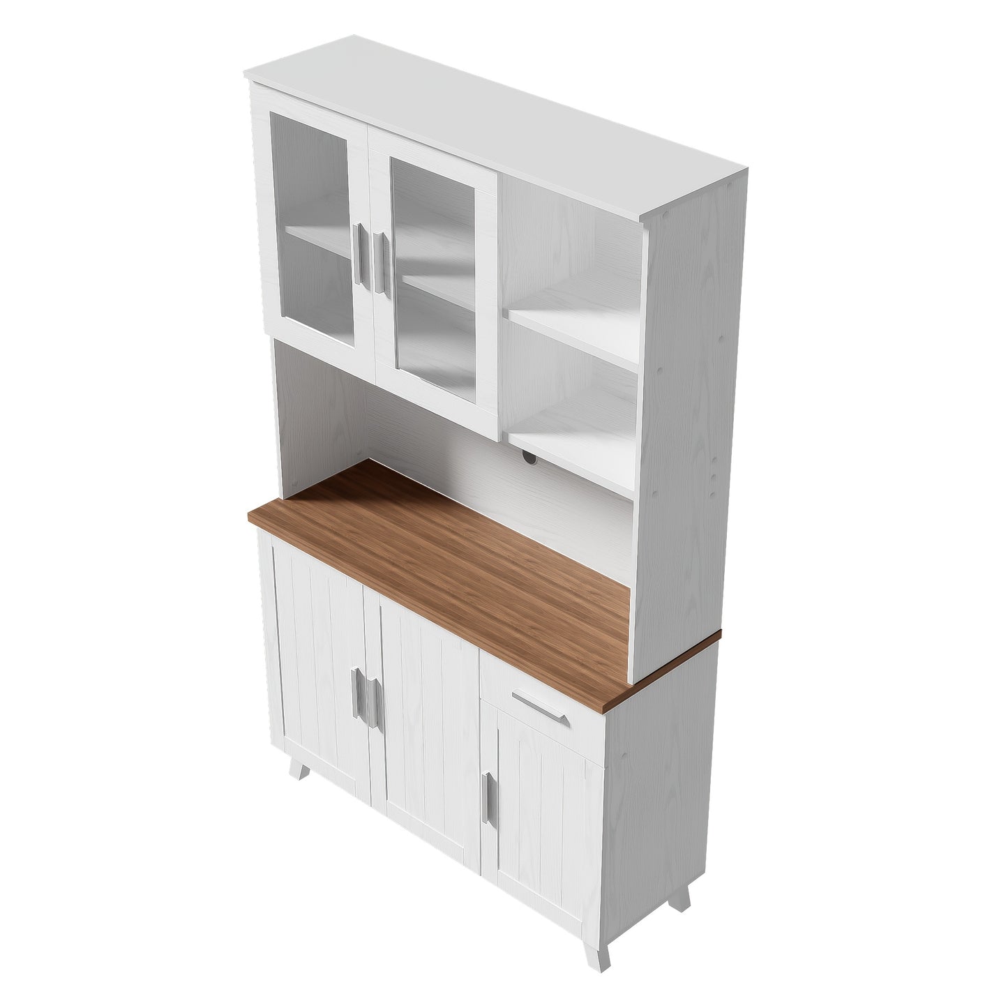 Dressoir – Buffetkast – Opbergkast – Wandkast – Kast – Witte Houtnerf – Hoog 190 cm – Hardhout