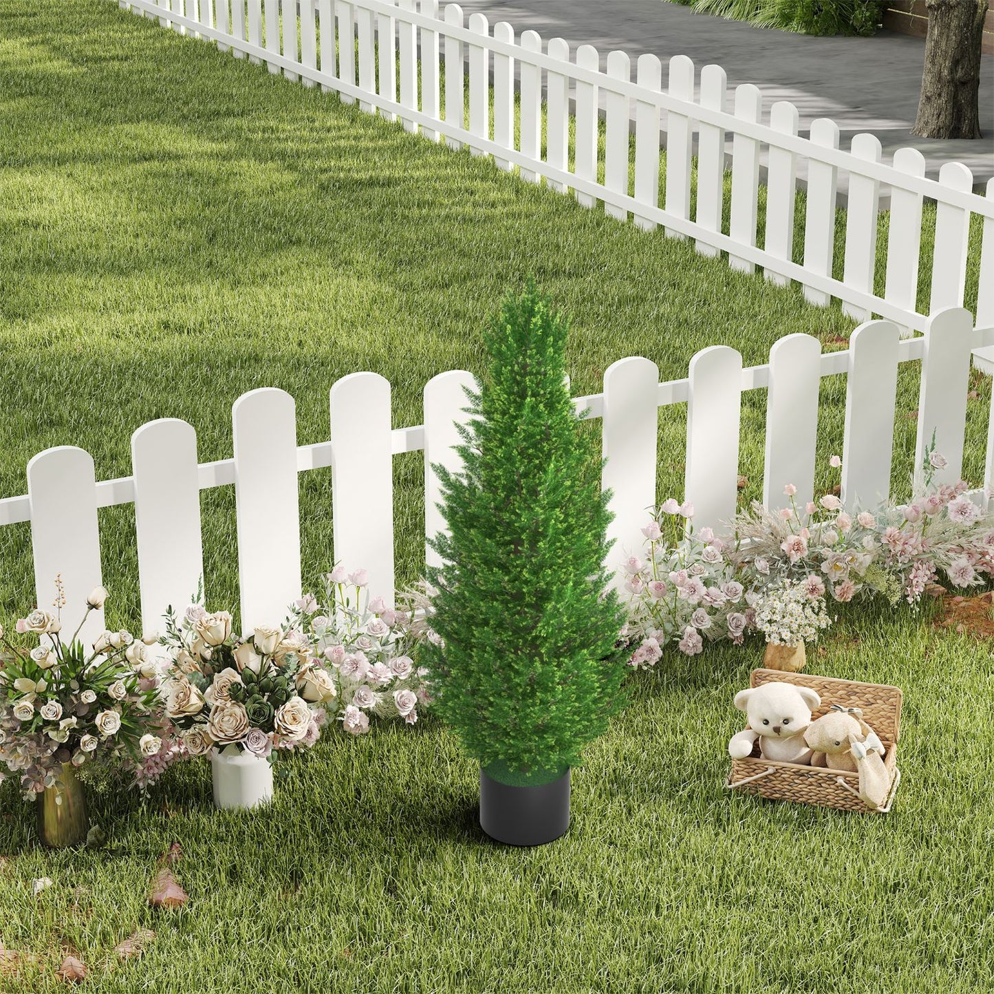 Nepplant Cypress Boom – Kunstboom – Sierplant – Kamerplant – Buitenplant – Hoogte 150 cm – Levensgetrouw en Onderhoudsvriendelijk