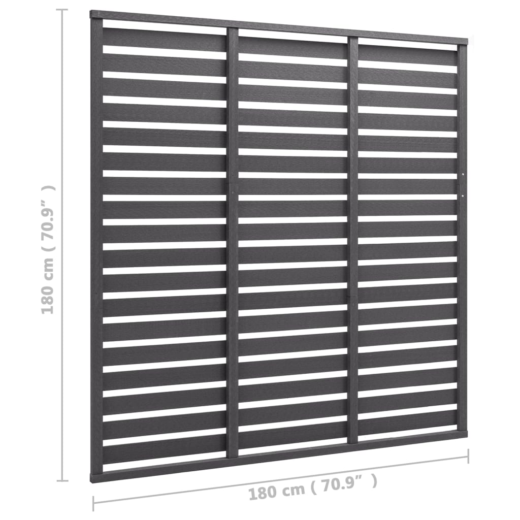 Schuttingpaneel – Tuinscherm – Tuinafscheiding – Tuinhek – Tuinborder – Horizontaal Design – Hout-Kunststof Composiet – 180x180 cm – Weerbestendig & Onderhoudsvrij - Grijs