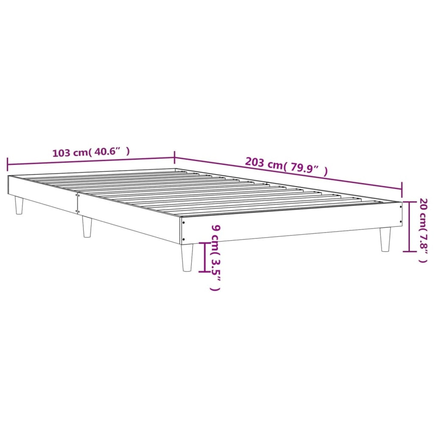 Eenpersoonsbed – Kinderbed – Logeerbed – Slaapbank – Kajuitbed – Met Opbergruimte – Volledig Gemonteerd – 100x200 cm – Smoke Oak Afwerking