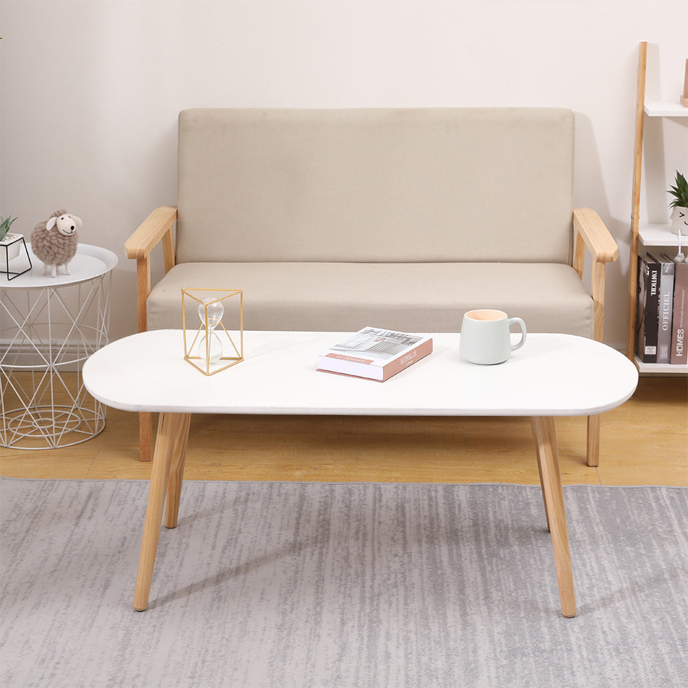 Lage Tafel – Bijzettafel – Salontafel – Sofa Tafel – Centrale Tafel – Massief Eikenhouten Poten – 110x50x45 cm