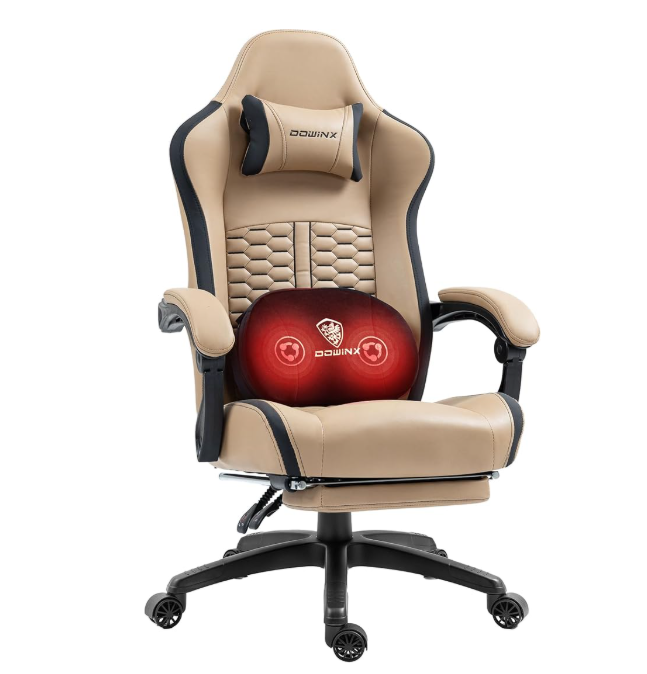 Gamingstoel – Gamestoel – Gaming Chair – Game Stoel – Bureaustoel – Pocketvering Zitting – Verstelbare Voetensteun – Ergonomische Rugsteun – Stalen Frame