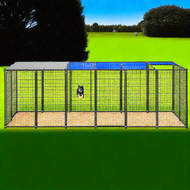 Hondenhok – Hondenkennel – Hondenren – Buitenhok – Hondenkooi – Stevige Stalen Constructie – Ruim 330x110x110 cm