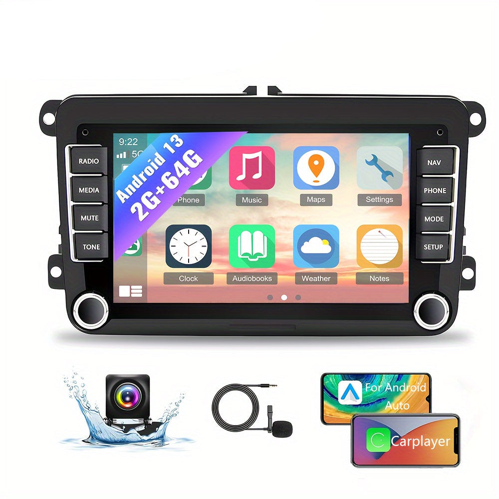Autoplayer Android Car Stereo – Autoradio Multimedia Systeem – Navigatie Systeem – Double Din Touchscreen – 7 Inch Scherm – Android 13 OS – 2GB RAM & 64GB Opslag – Inclusief Backup Camera en Microfoon