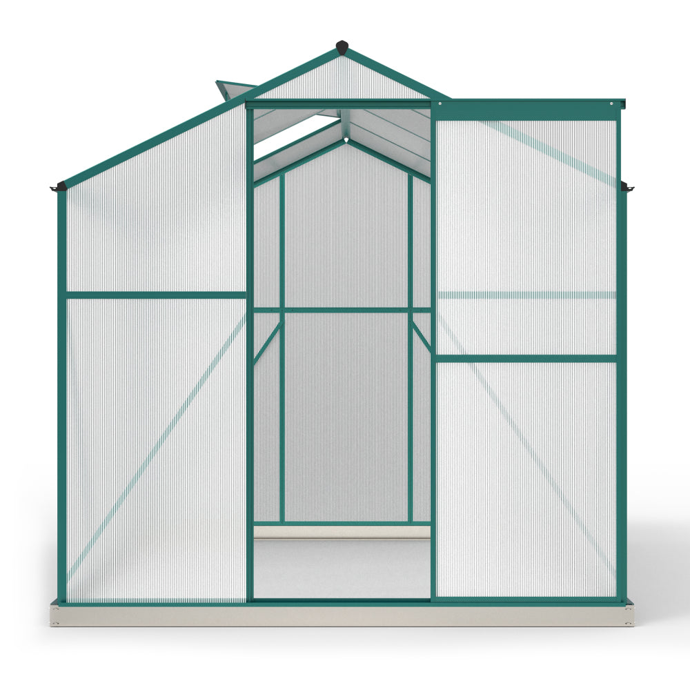 Aluminum Greenhouse with Foundation, 4.75m² - 190 × 253cm, Includes 1 Skylight and Sliding Doors, Garden Greenhouse Plant House, Tomato Room, Plant Propagation Space, Walk-In Greenhouse, Plant House Enclosure, Minimalist F