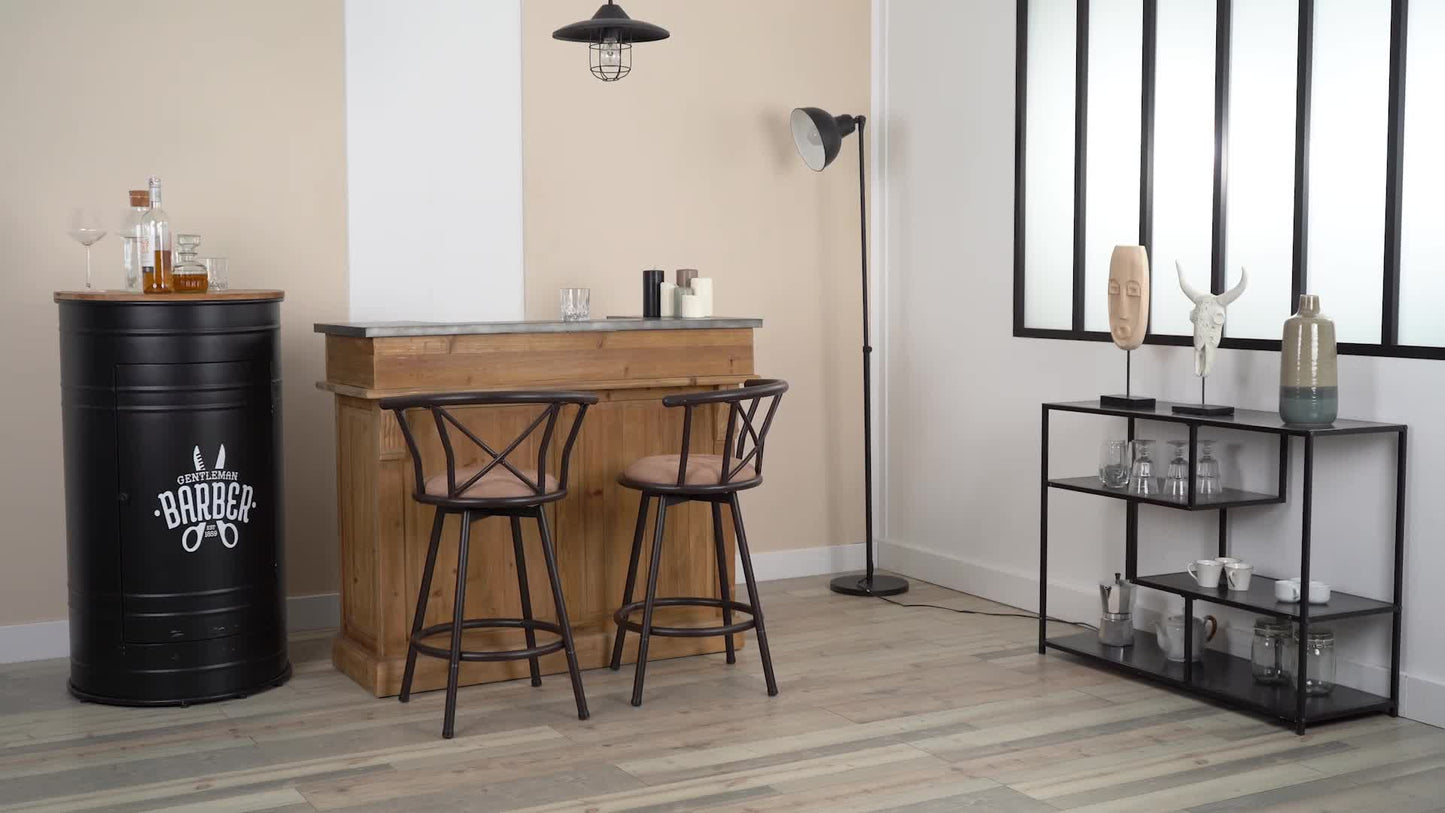 Barstoelen – Barstoelen Met Rugleuning – Keukenstoelen – Barkrukken – Draaistoelen – 63 cm Zithoogte – 360° Draaibaar Met Voetsteun