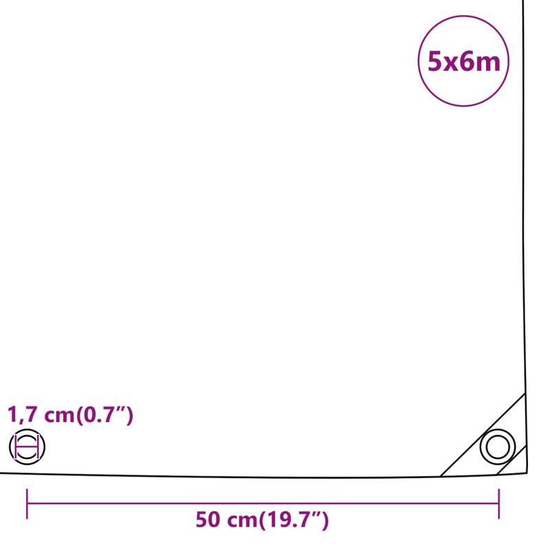 Zeildoek – Afdekzeil – Dekzeil – Bouwzeil – Tuinzeil – Zwart – 5x6 meter – Zwaar 650gsm – Water- en Weerbestendig