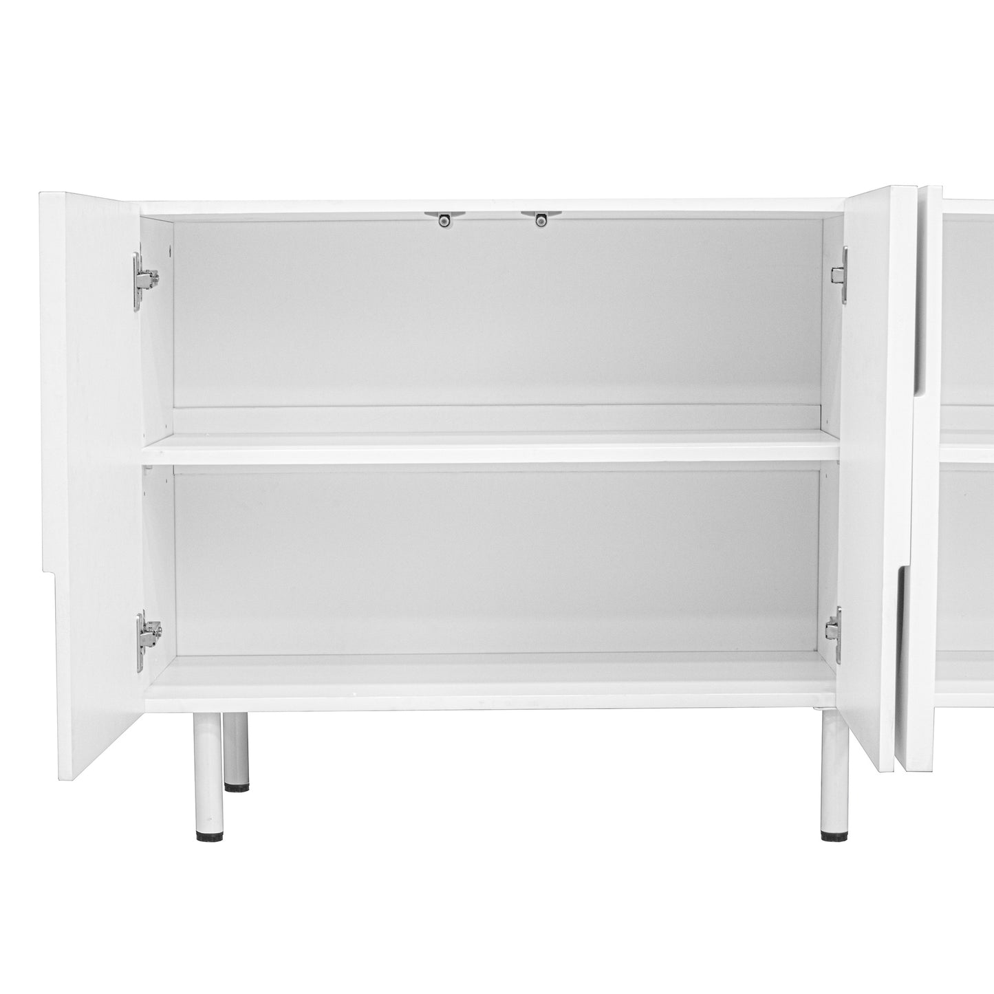 Dressoirkast – Sideboard – Opbergkast – Woonkamerkast – Dressoir Wit – Modern 3D Geometrisch Design – Ruime Afmetingen 160x38,5x70 cm