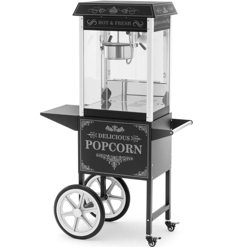 Popcornmachine – Popcornmaker – Popcornmachine op Kar – Popcornapparaat – Popcornpopper – Retro LED Verlichting – 1600W Krachtig – 88 Liter Capaciteit