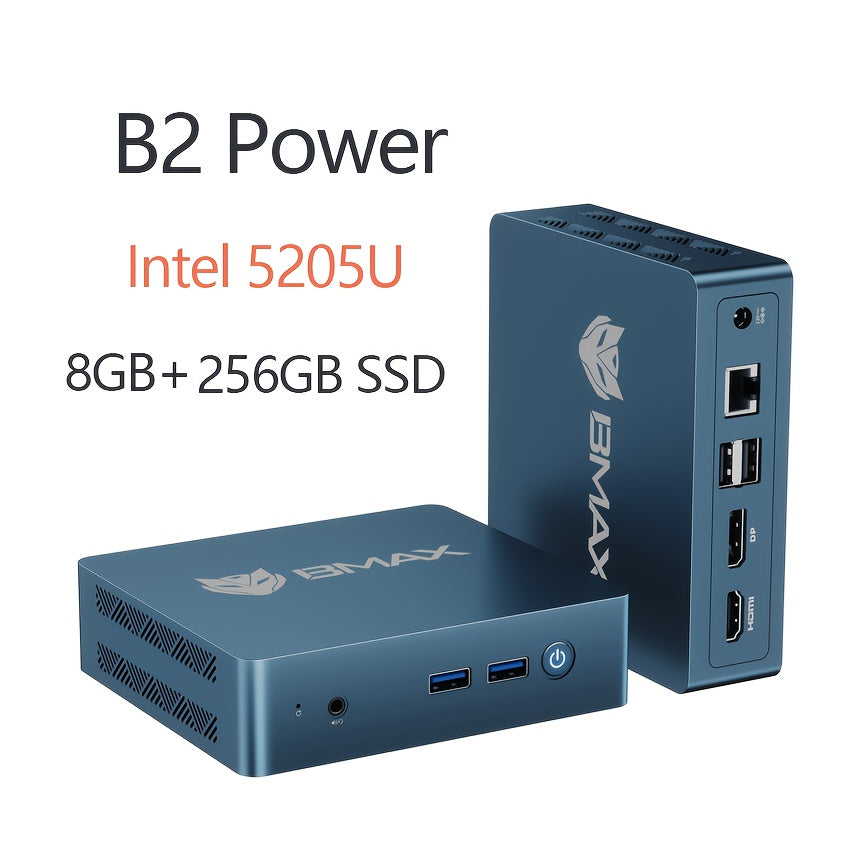 Mini PC Desktop Computer – Compact PC – Streaming Computer – Office PC – Power Mini PC – Intel 5205U – 8GB DDR4 RAM – 256GB M.2 SSD – Dual 4K UHD Display – Efficiënte Koeling