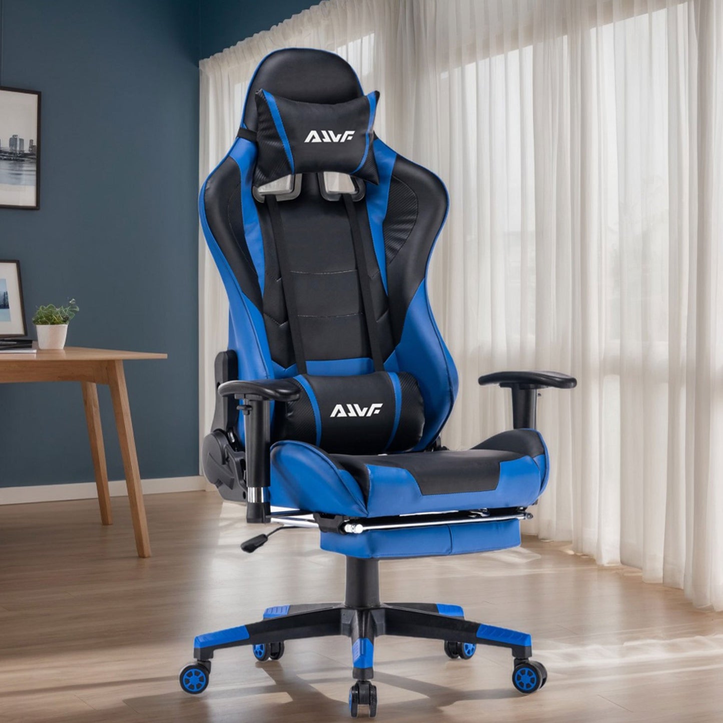 Gamingstoel – Gamestoel – Gaming Chair – Game Stoel – Bureaustoel – Volledig Verstelbare Rugleuning – Uitschuifbare Voetsteun – Rood Kunstleer – Ergonomisch