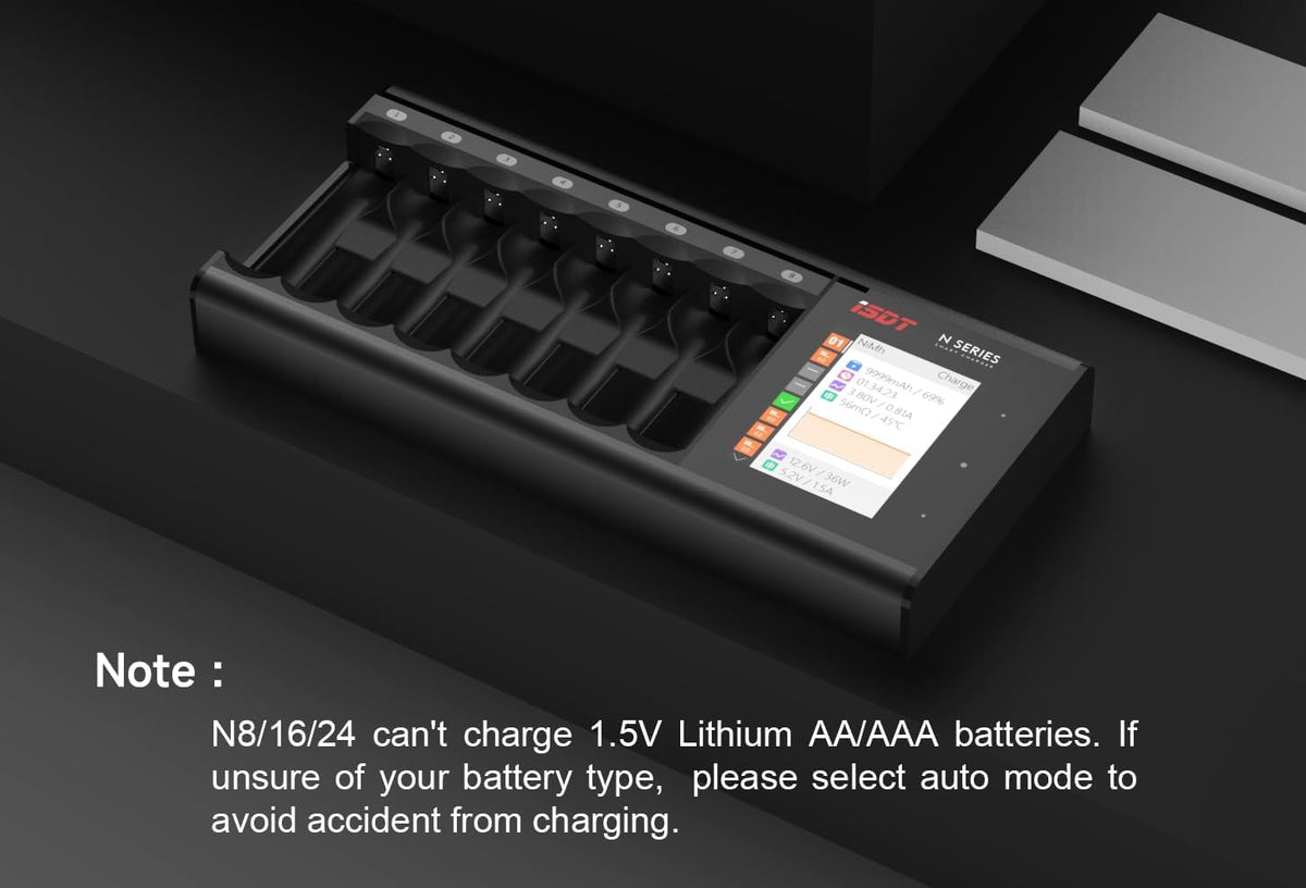 Universele Batterijlader – Snellader – Multi-sleuf Oplader – Acculader – Batterijoplader – 16 Sleuven – 2,4 Inch LCD Touchscreen