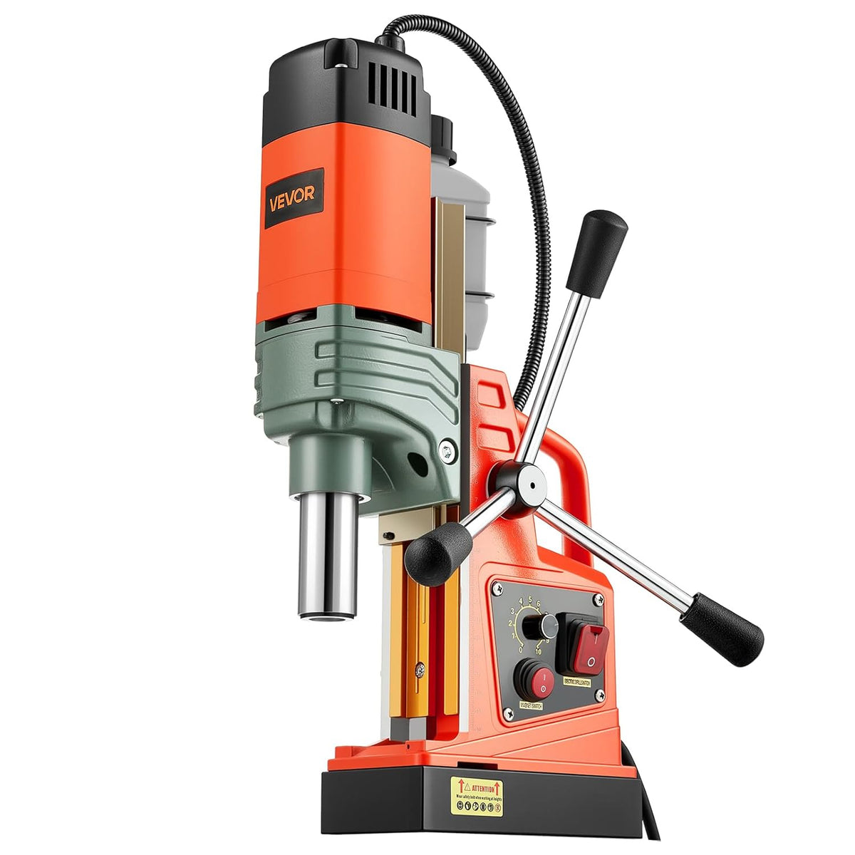 VEVOR Magnetic Drill 1350 W, Drill Diameter 50 mm, Power 12500 N, Max Stroke 210 mm with Cooling Connection, Column Drill for Metal Surfaces, DIY