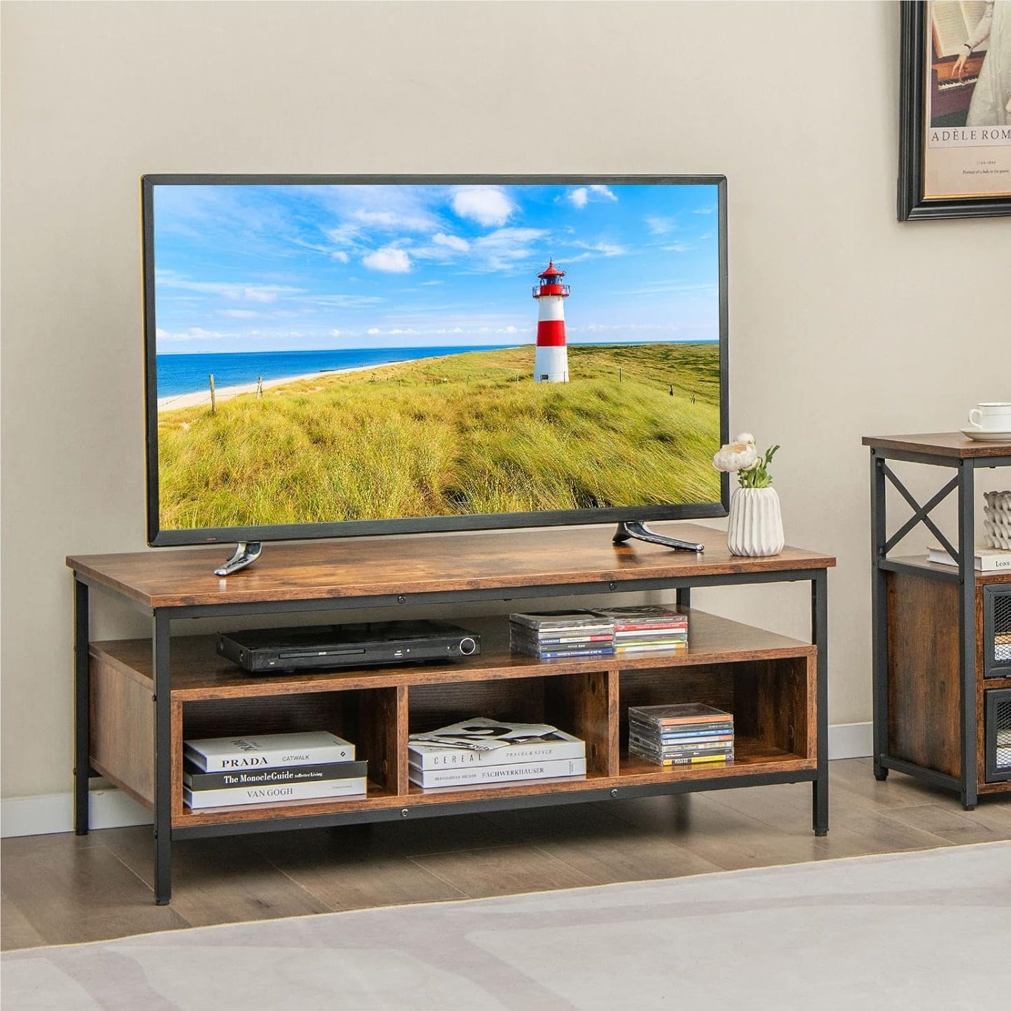 Salontafel – Koffietafel – Sofa Tafel – Woonkamertafel – Industriële Tafel – Metalen Frame – 110 x 60 cm – 6 Opbergruimtes