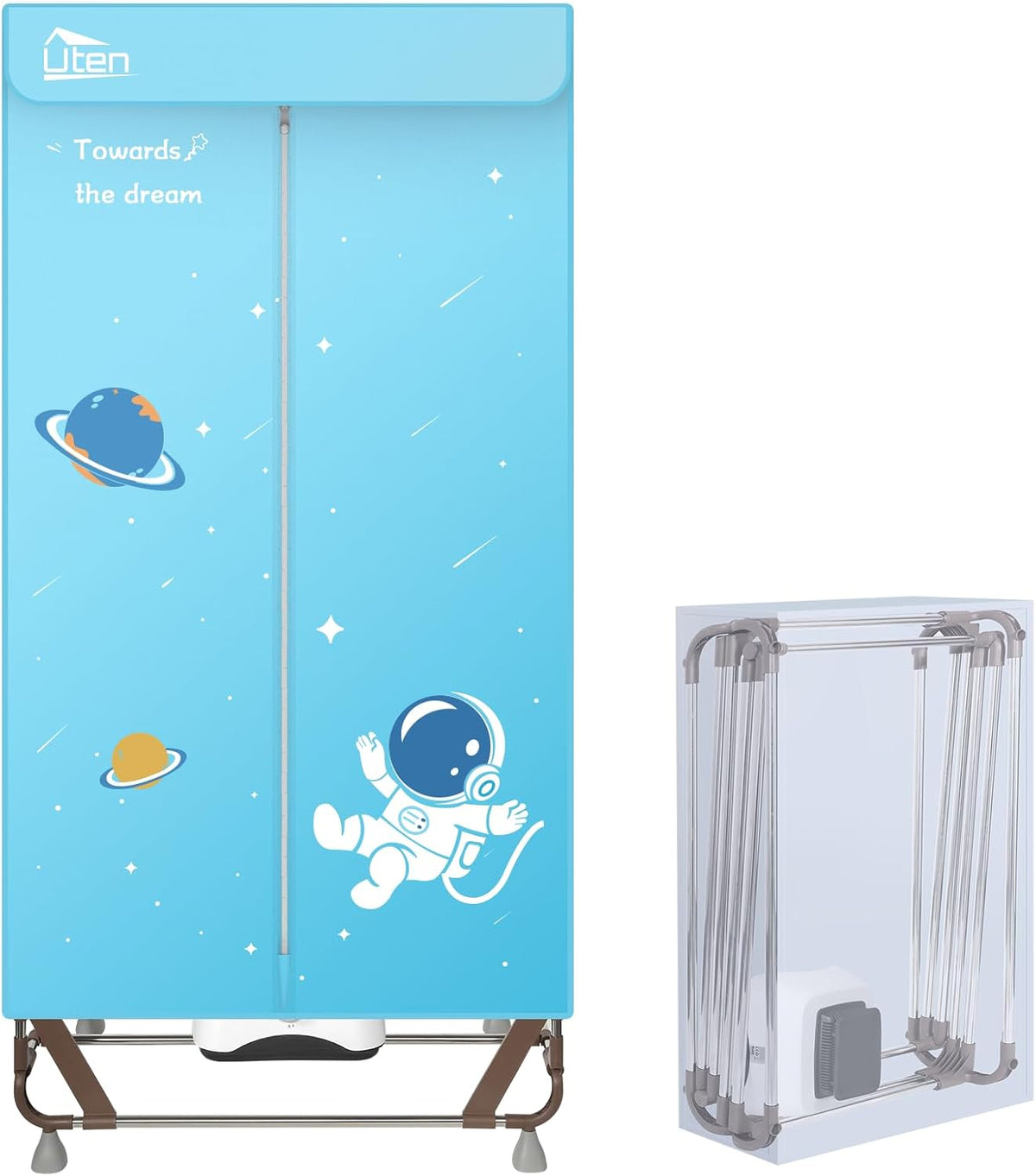 Elektrische Draagbare Wasdroger – Kledingkast – Droogmachine – Wasrek – Geen Installatie Nodig – Grote Capaciteit 170 cm – 1500 W – Blauw