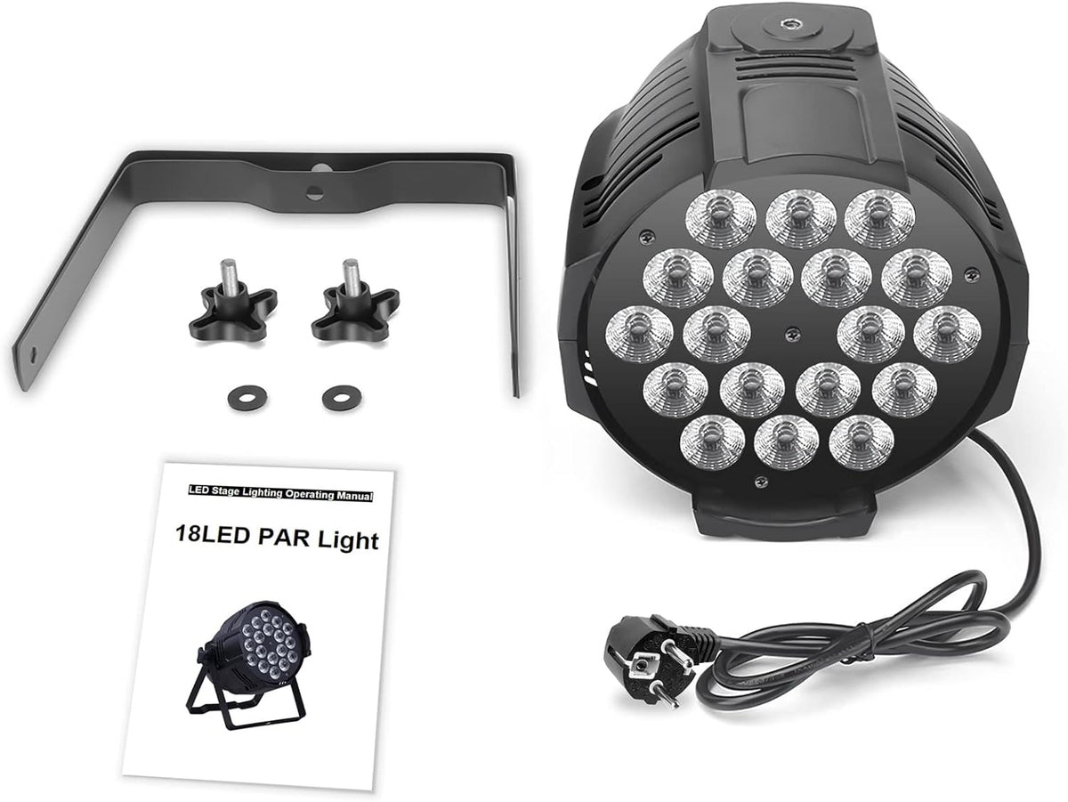 PARspot – LED Parlamp – Podiumverlichting – Partylicht – DJ Verlichting – 2 Stuks – 18 x 15W RGBW LED – DMX512 Met 8 Kanalen