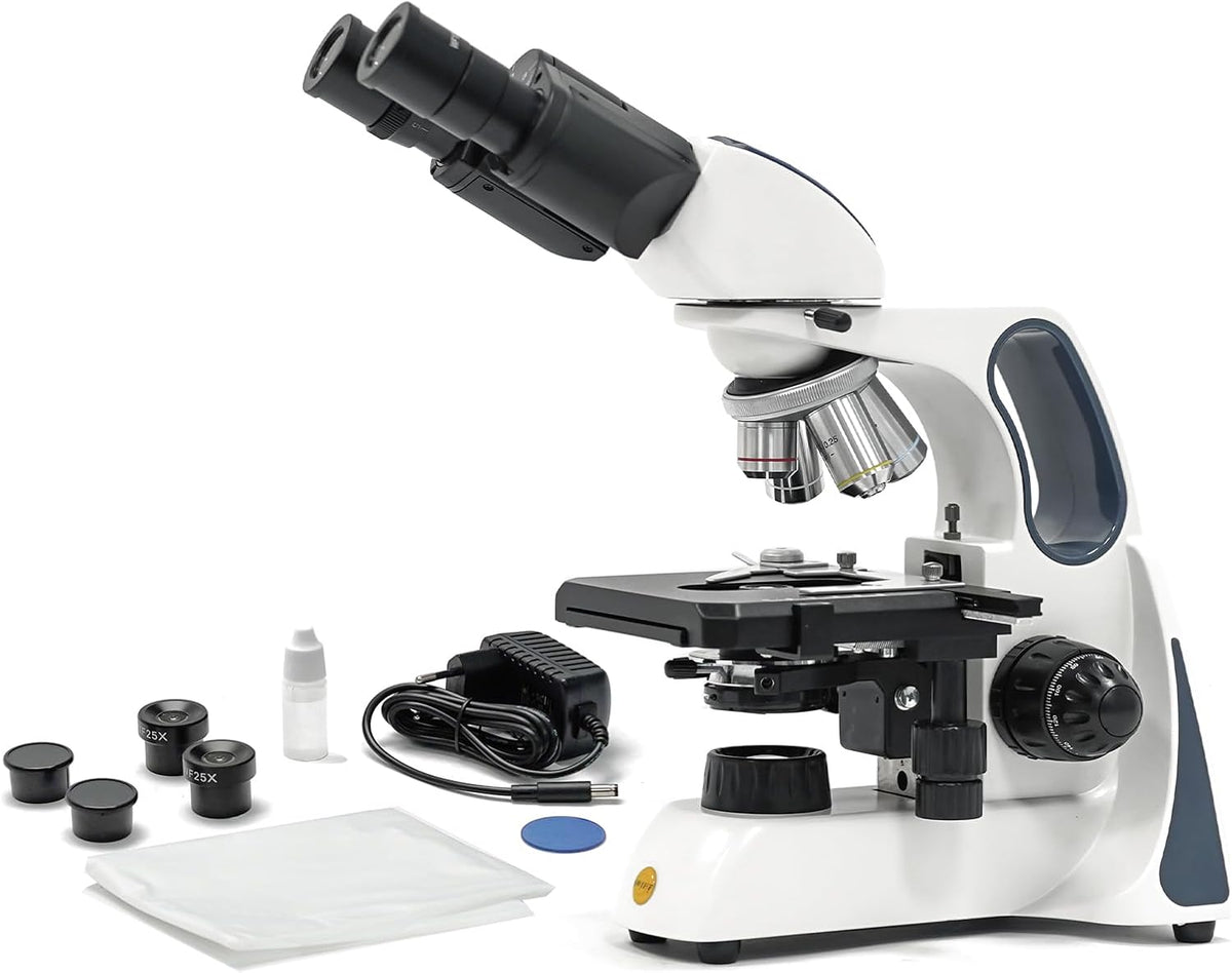Swift SW400INF-B-CL 40X-2500X Magnificatie, Infinity Optical System Research-Grade Binocular Microscoop Compound Lab met Wide-Field10X/25X Eyepieces, Mechanical Stage, UltraPreciseFocusing