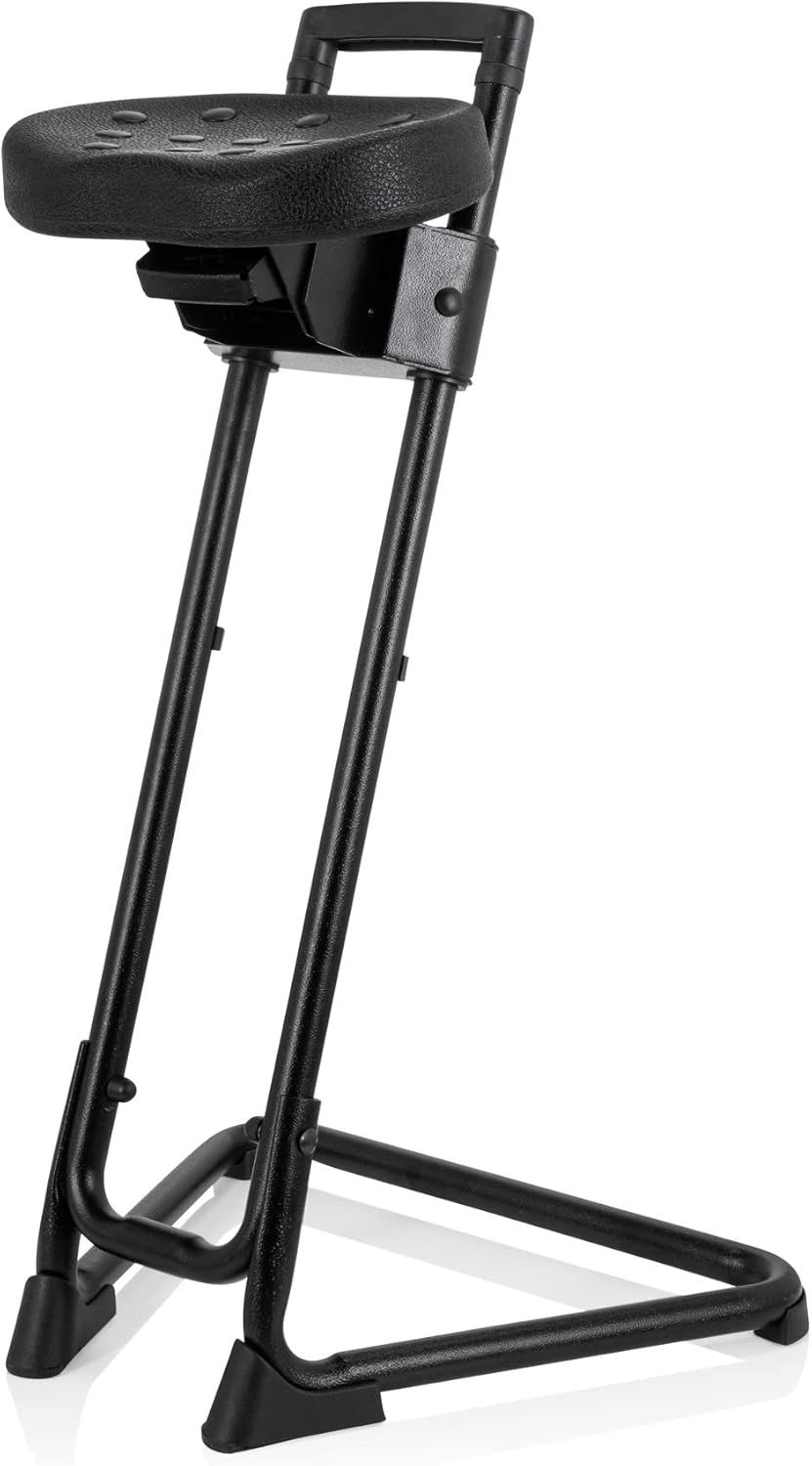 hjh OFFICE 830010 Stahulp TOP Work 32 hardschuim/metaal werkkruk staande stoel ergonomisch, hoogte en helling verstelbaar