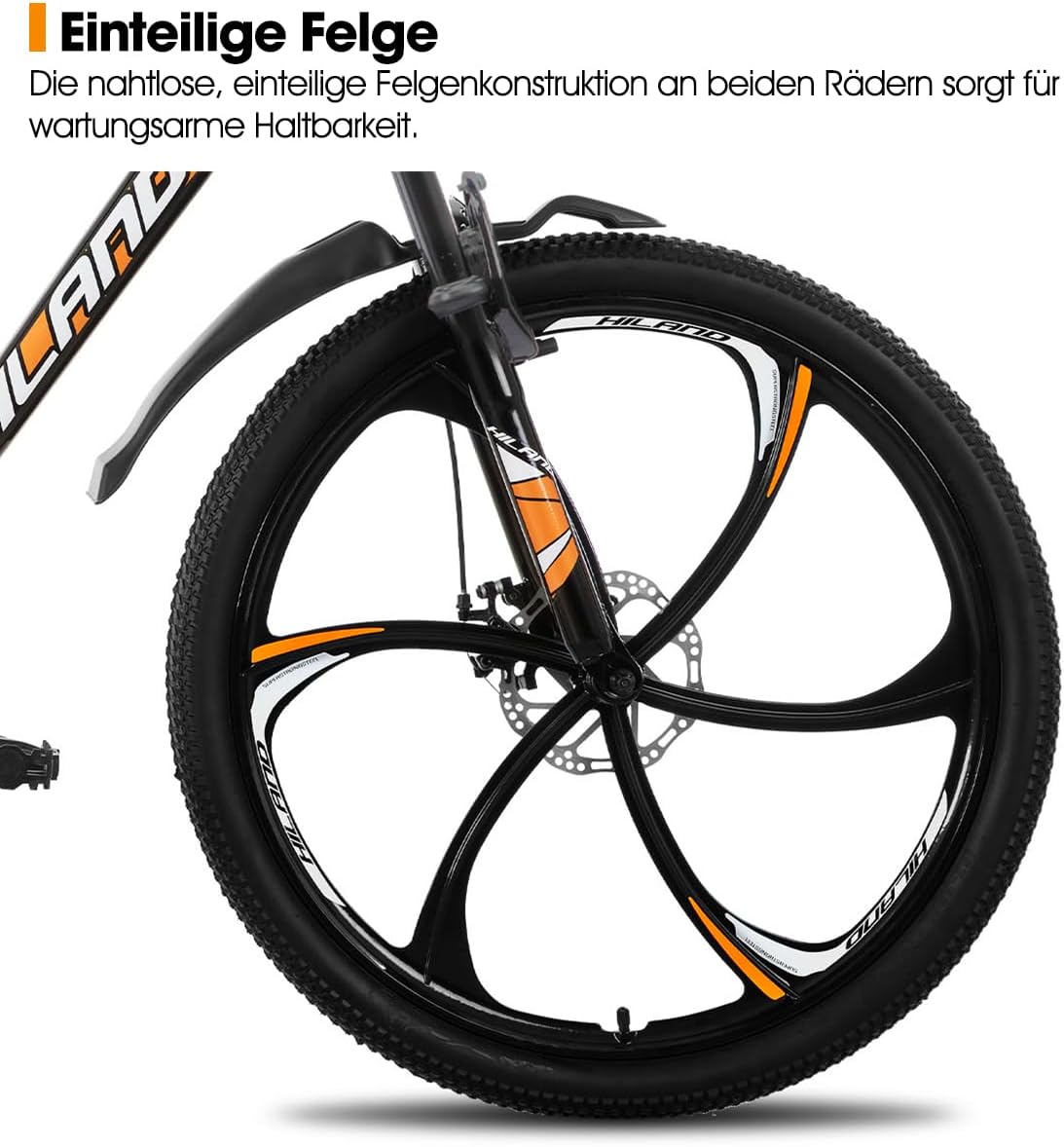 Hiland Mountainbike, 26 inch, voor volwassenen, 3/6 spaakfiets, 18 versnellingen, voor heren en dames, mountainbike, met dubbele schijfrem, 26 inch MTB aluminium frame