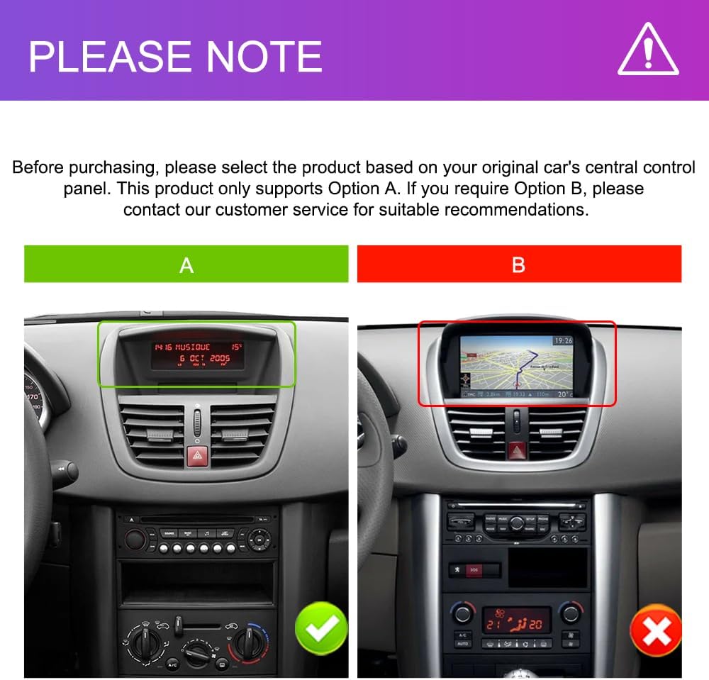 Podofo Android autoradio met GPS voor Peugeot 207 2006-2015, 9-inch touchscreen, wifi, Bluetooth, FM-radio, RDS, MirrorLink, USB-navigatie, videospeler voor Peugeot 207 + achteruitrijcamera