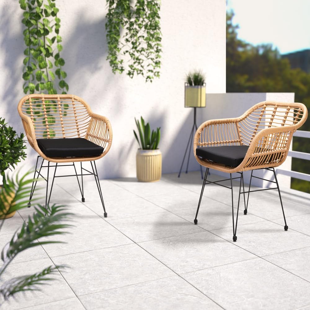 Casaria Tub chair Bali with cushion - 2 pieces - polyrattan - garden chair - QUORE