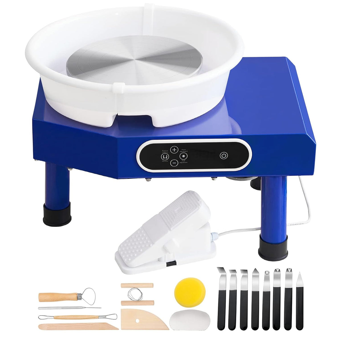 VEVOR Voetpedaal ABS afneembaar bassin, sculpting tool schort accessoire kit voor werk kunst ambachtelijke doe-het-zelf, blauw