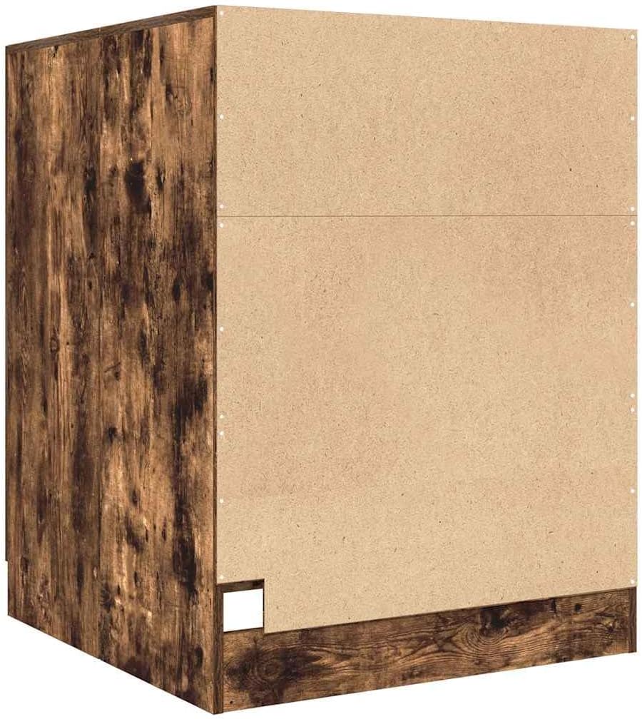 Wasmachinekast – Badkamerkast – Opbergkast – Kast – Waskast – Gerookt Eiken – Stevig Bemaakt Hout – Compact 71x71,5x91,5 cm