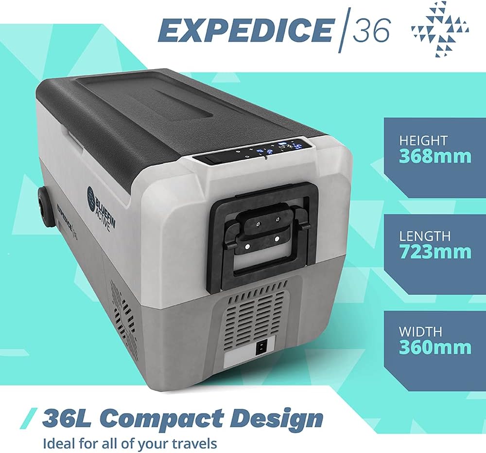 Bluefin Active Draagbare Koelbox | Geavanceerde Koel- en Vriestechnologie | Energiebesparend Opladen | Dubbele Compartimenten| Smartphone App-Bediening | LCD-scherm | AC & DC
