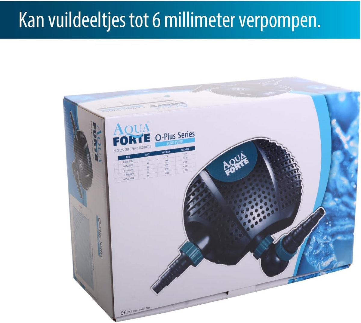 Vijverpomp – Fonteinpomp – Waterpomp – Filterpomp – Vuilwaterpomp – Energiezuinig 25 Watt – Max 3,5 m³/uur Opvoerhoogte 3 Meter – Droogloopbeveiliging – Corrosiebestendig voor Zoet & Zout Water
