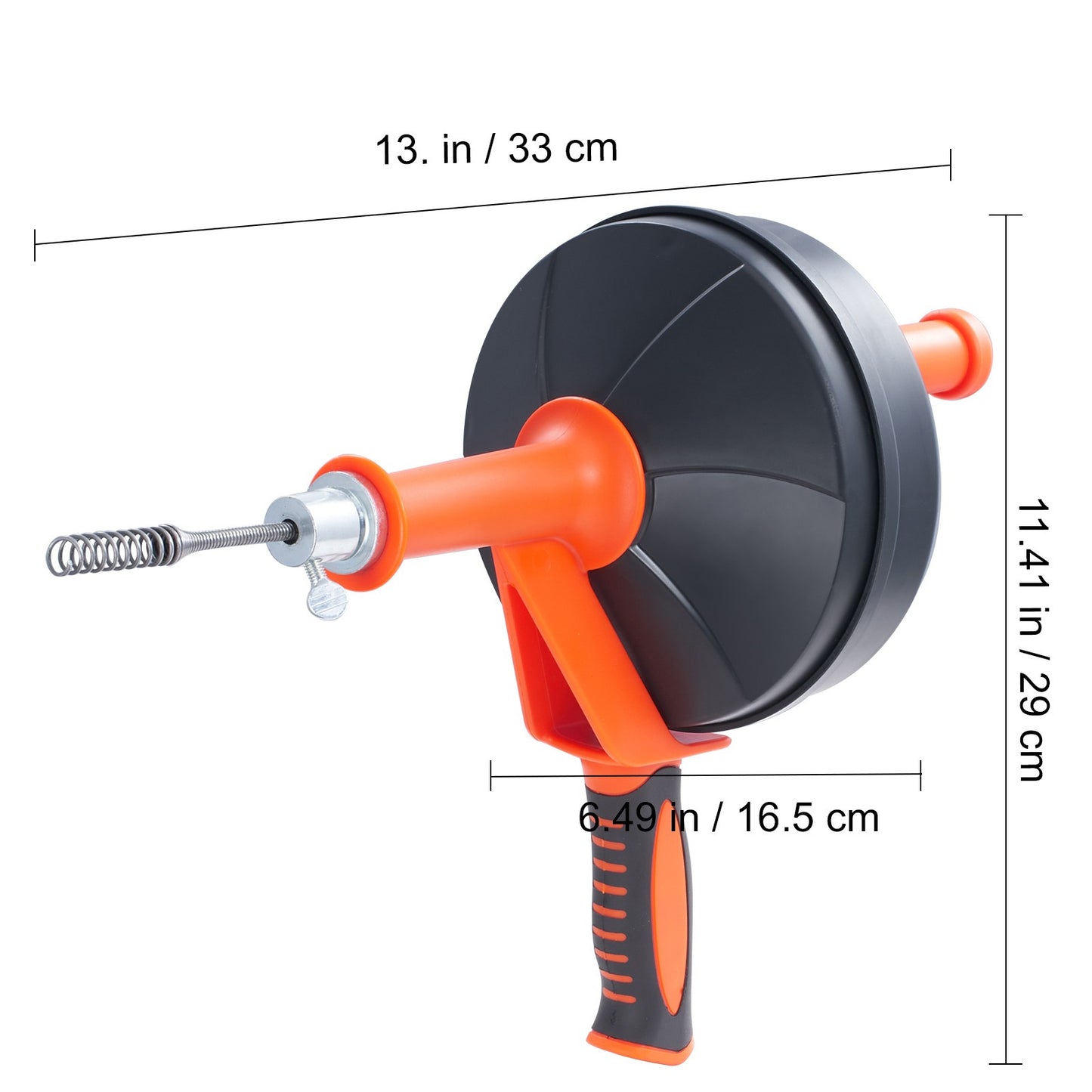 Ontstopper met boorkop – ontstoppingsveer – rioolveer – afvoerontstopper – loodgietersveer – 7,5 meter lang – flexibel staal met boormachineadapter