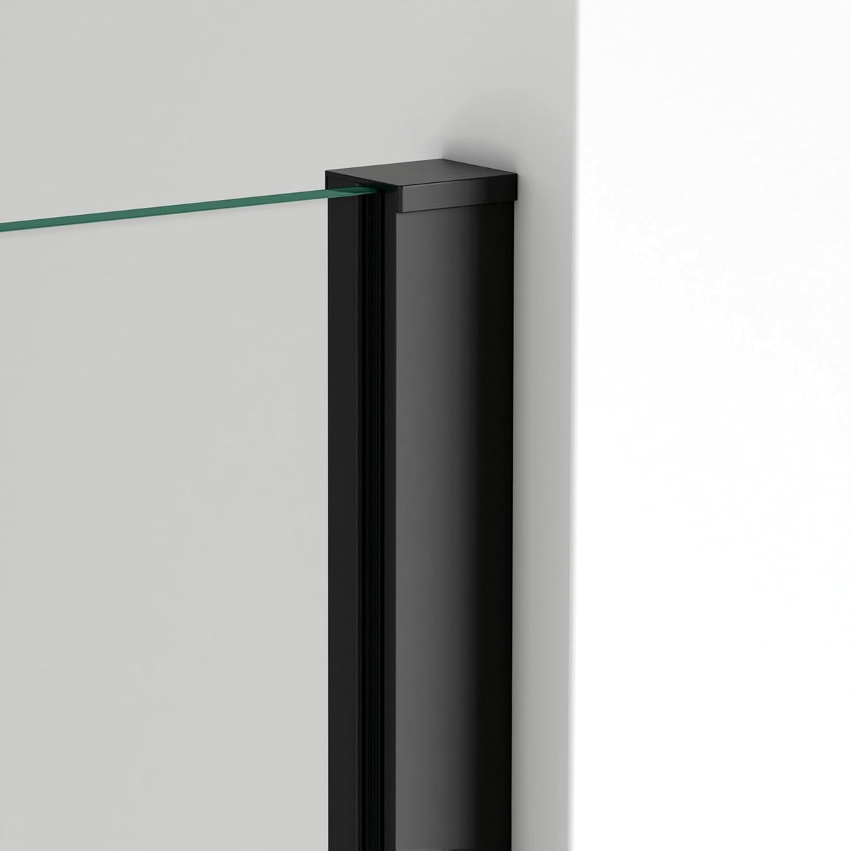 Douchecabine met Vaste Zijwand – Douchewand – Douchedeur – Douchepaneel – Douchebak – 8 mm Gehard Veiligheidsglas – Verstelbaar 88-90 cm x 195 cm Mat Zwart Profiel