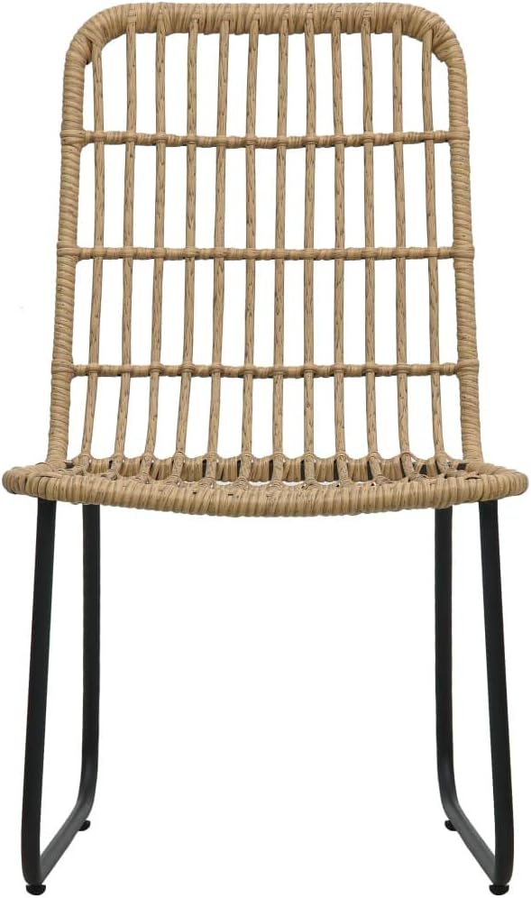 Festnight Set van tafel en stoelen, 3-delig, tuinmeubelen voor buiten, synthetische rotan, eikenkleur - QUORE