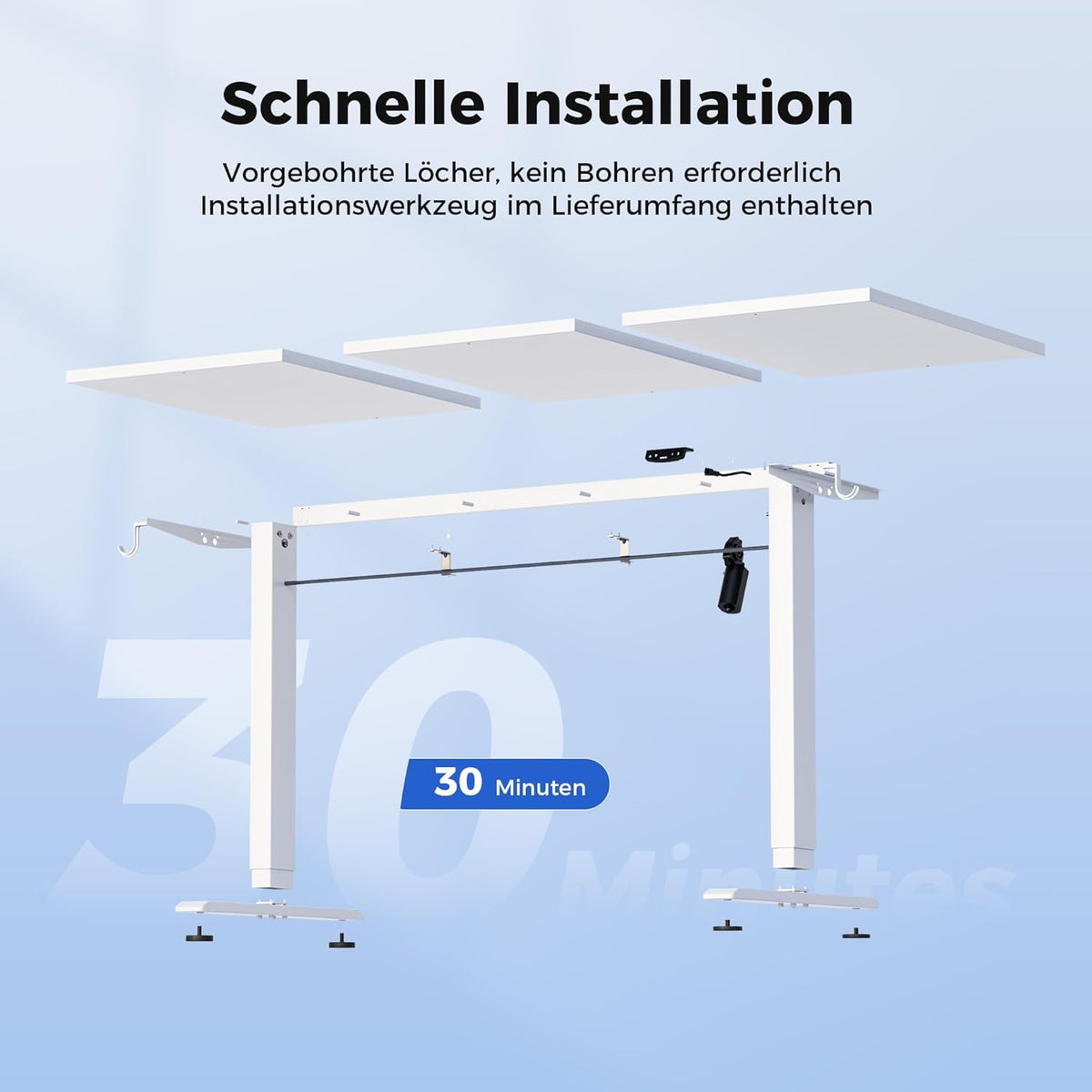 Agilestic In hoogte verstelbaar bureau 120 x 60 cm, stabiel bureau met elektrische hoogteverstelling en handmatige bediening met geheugen, ergonomisch bureau om staand of zittend te werken, wit